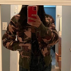 Tommy Hilfiger camo puffer coat